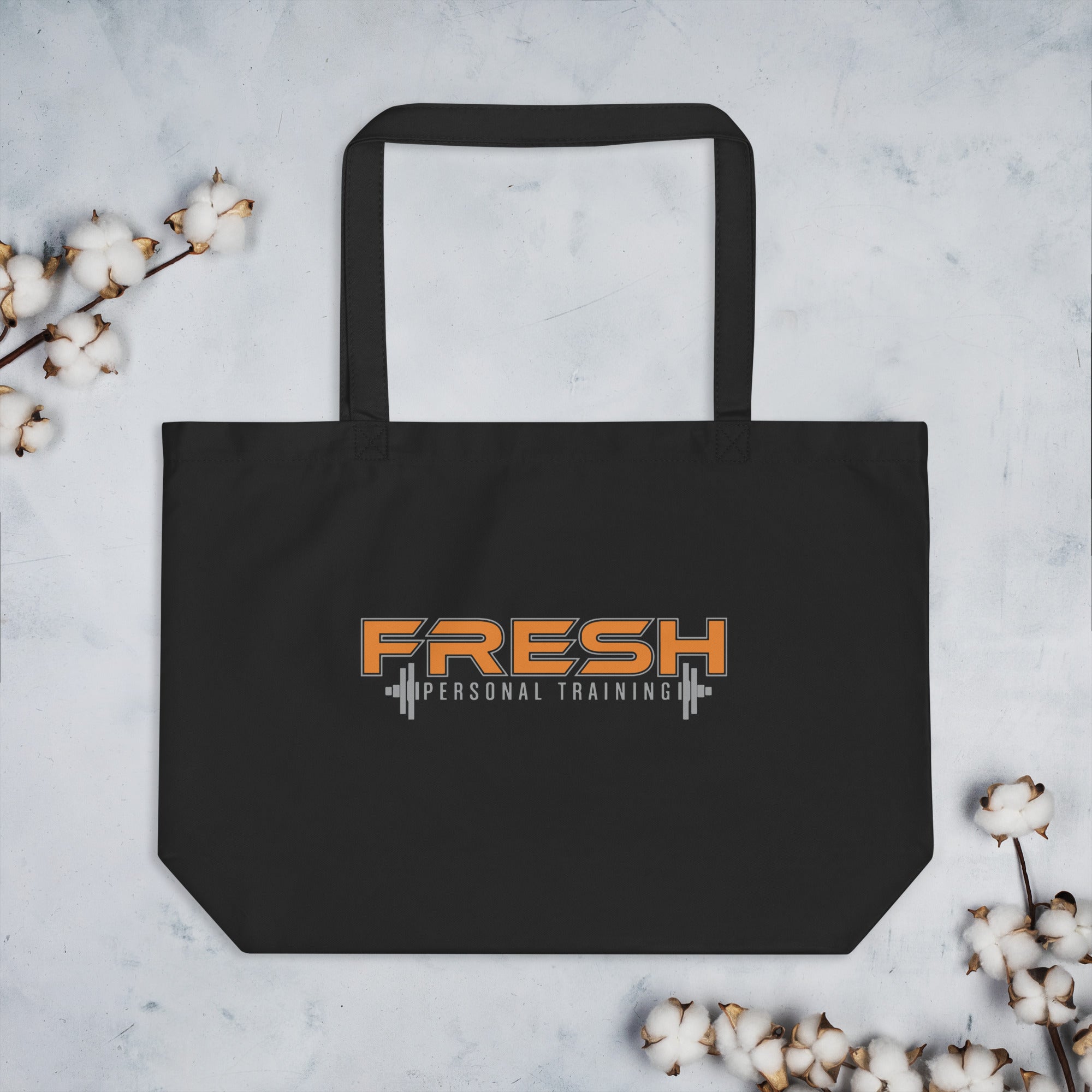 Black Large organic tote bag