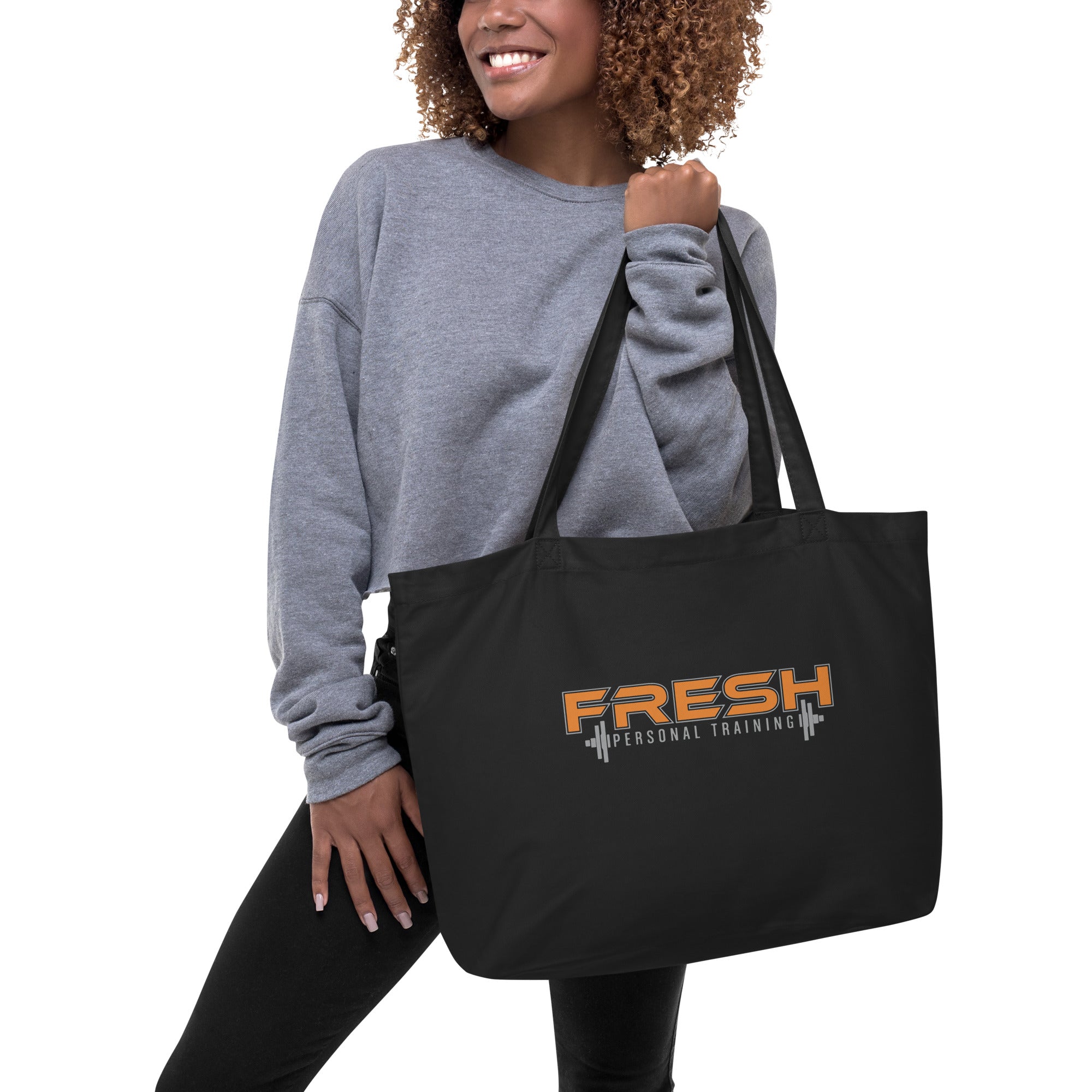 Black Large organic tote bag