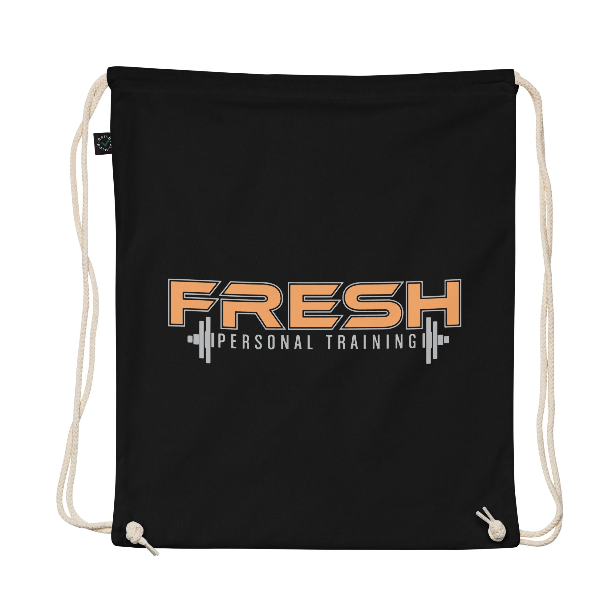 Black Organic cotton drawstring bag