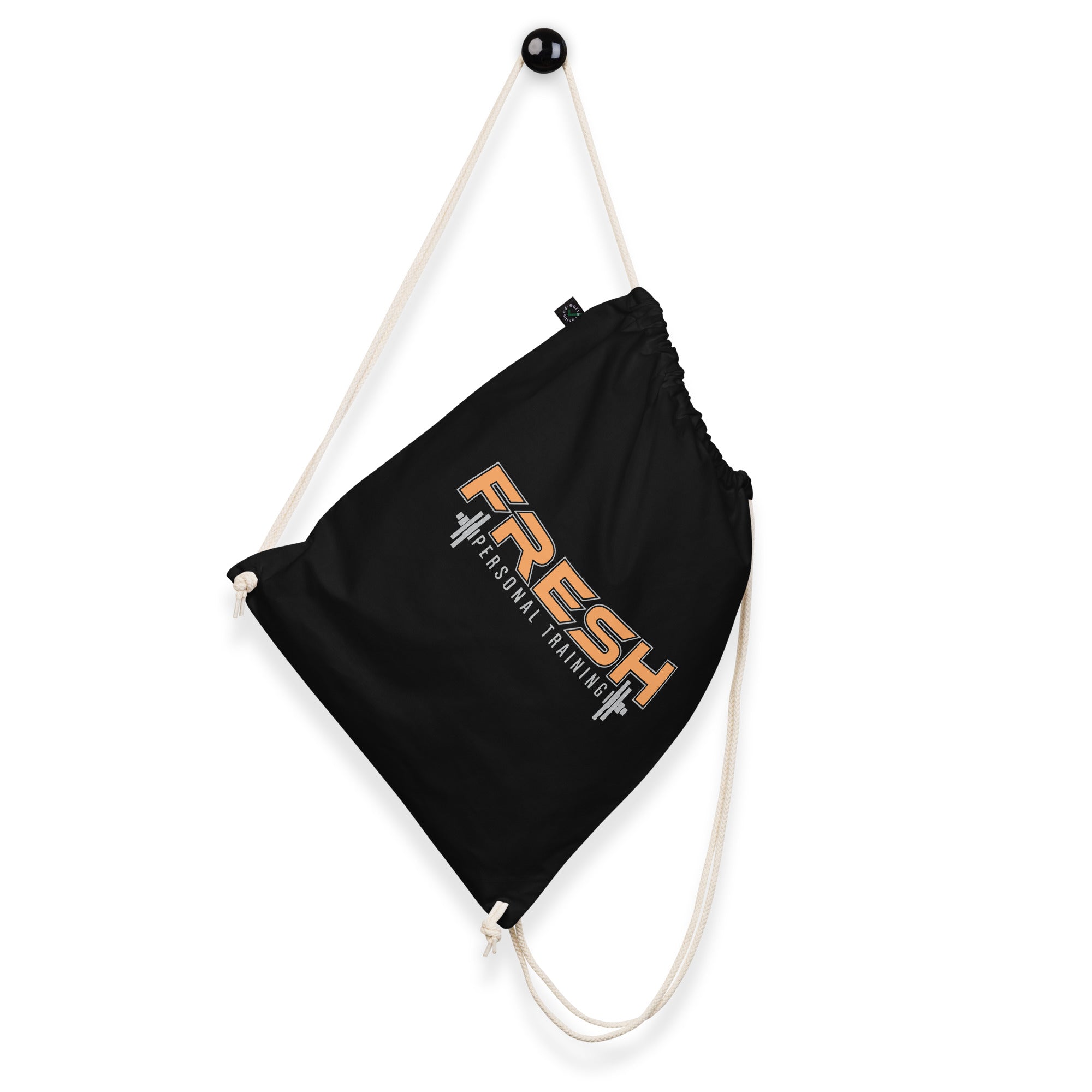 Black Organic cotton drawstring bag