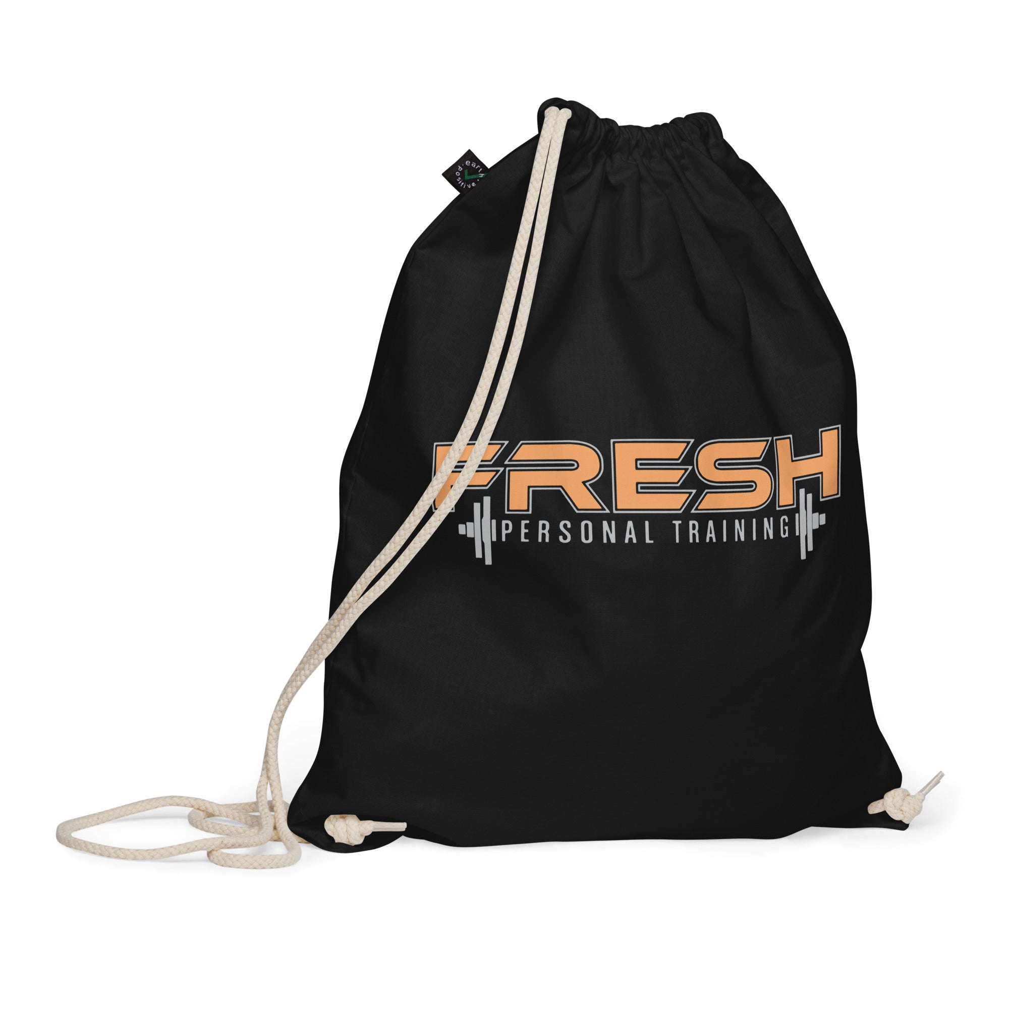 Black Organic cotton drawstring bag