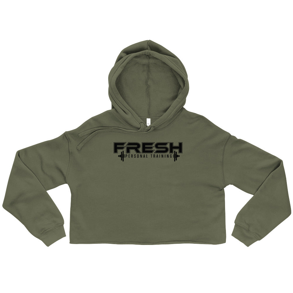 Military Green Crop Hoodie