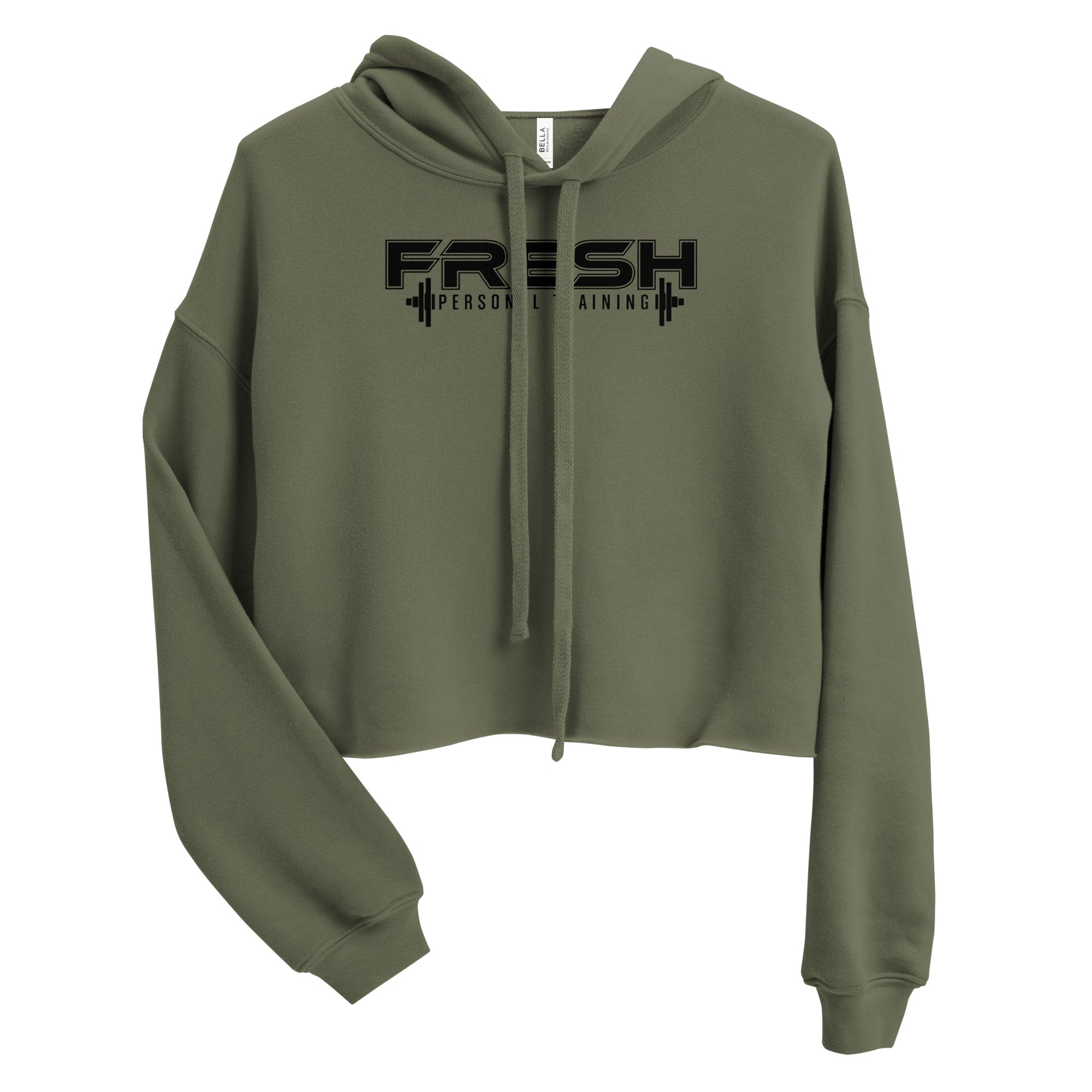 Military Green Crop Hoodie